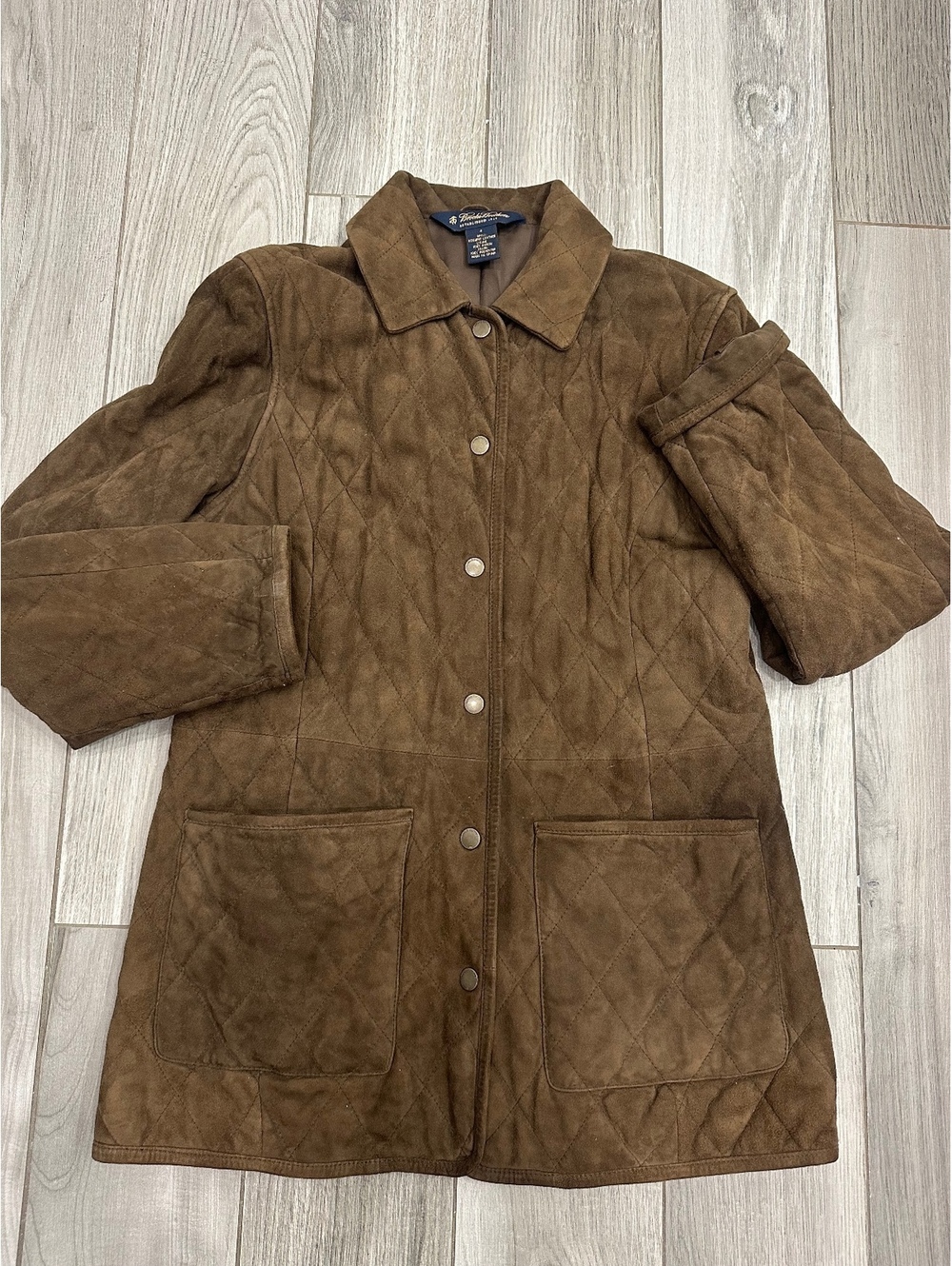 Brooks Brothers Women's Brown Quilted Genuine Leather Jacket Size 4